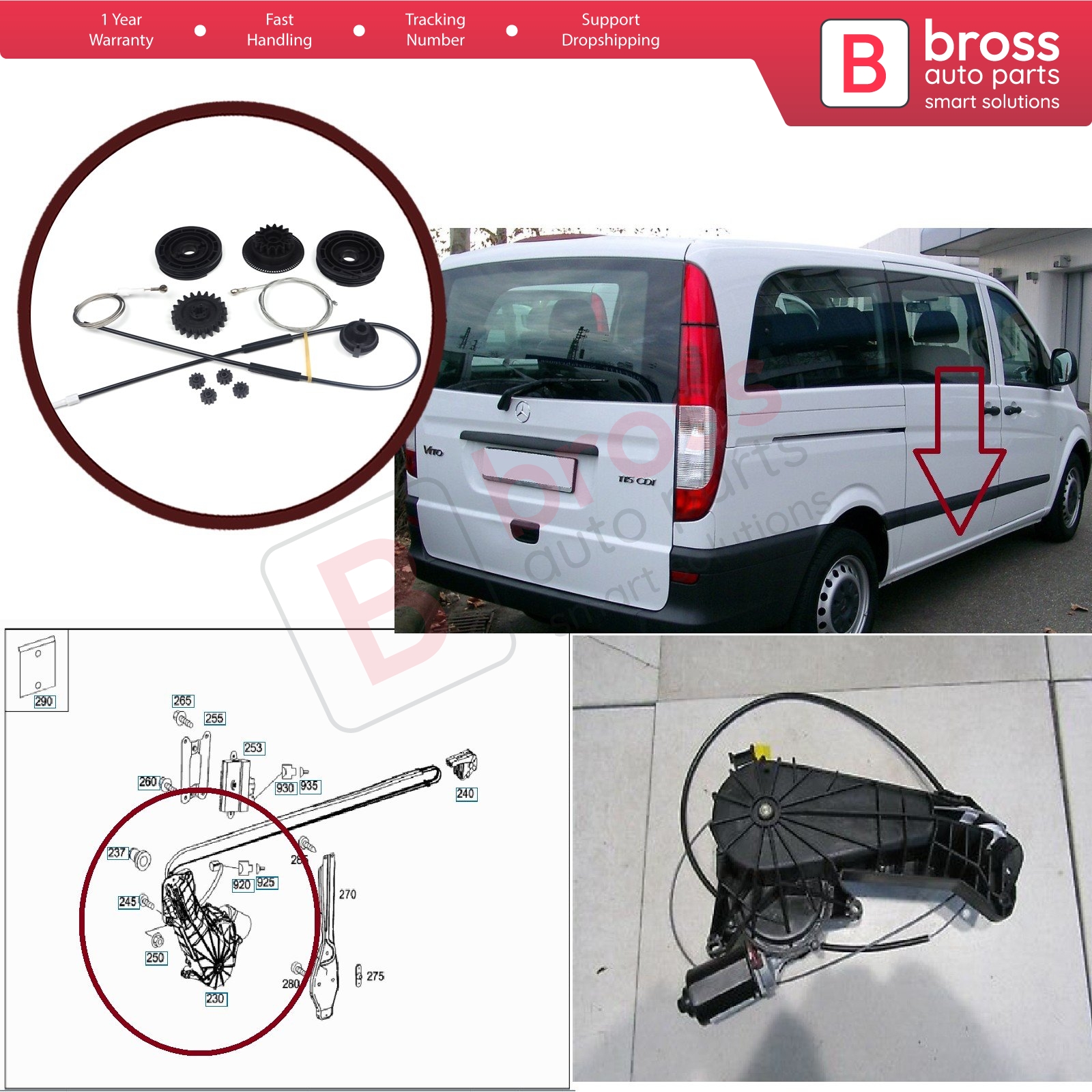 BDP1100 Right Side Electric Sliding Door Drive Locking System