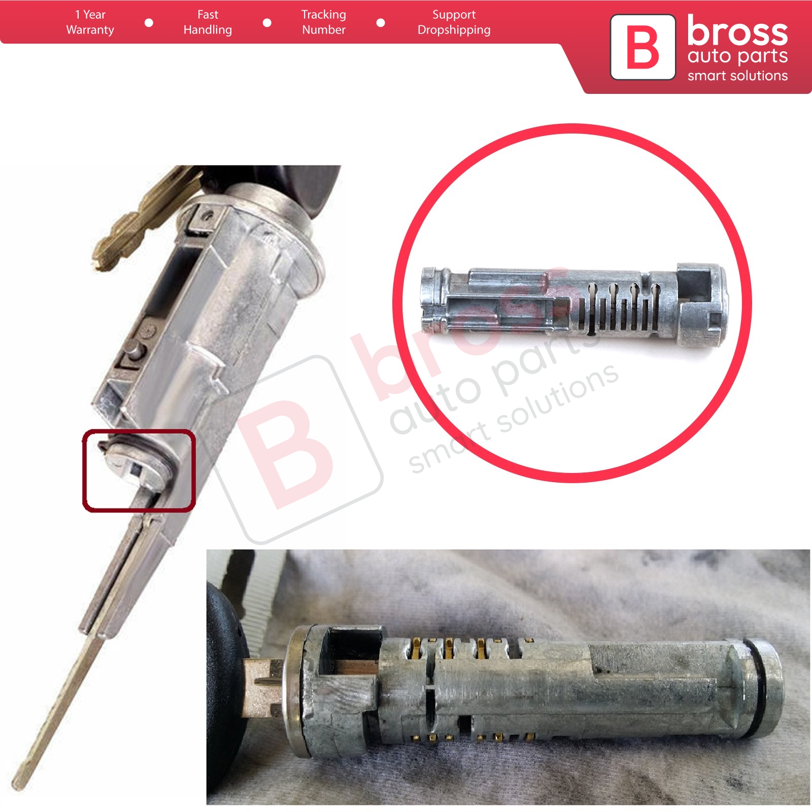 Ignition Lock Inner Cylinder Repair Part for Toyota Tundra Sequoia