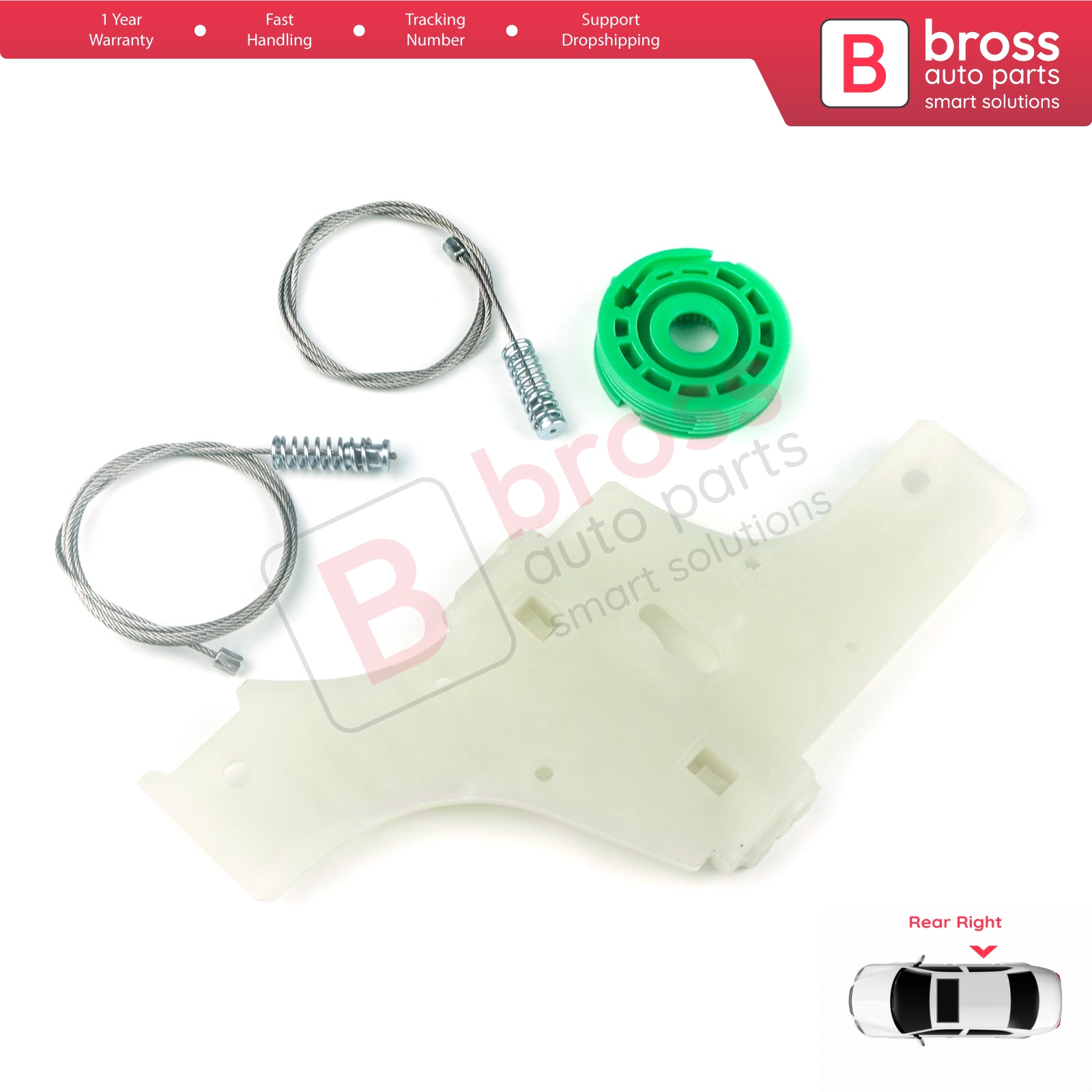 Lève-Vitre Arrière Droit Électrique Pour Peugeot 508 I SW (2010-2018) - Pièce Remplacement Référence 9223H9, 9224H9