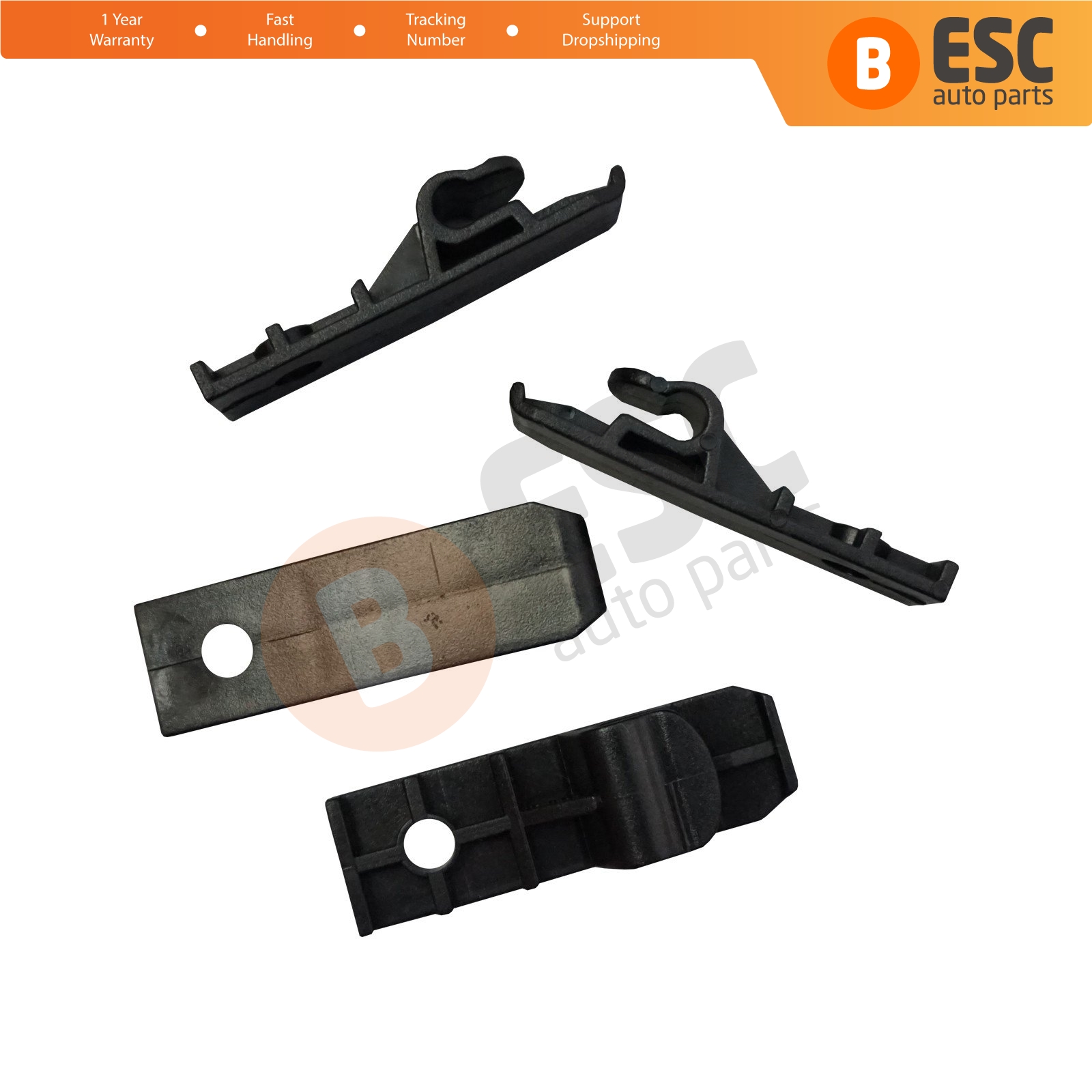 ESC ECF5052 4 Pieces Rear Seats Support Clips 7700649940 for Renault 9 11 - Picture 2 of 3