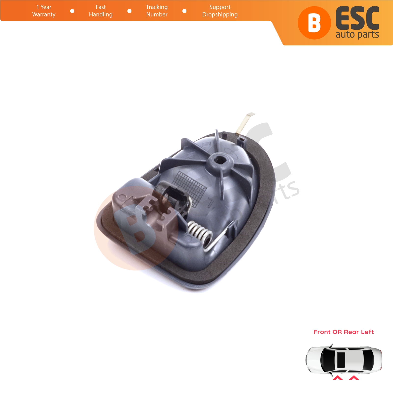 Door Handle Left Gray for Renault Clio Trafic Master MK2 Scenic Megane Logan MK1