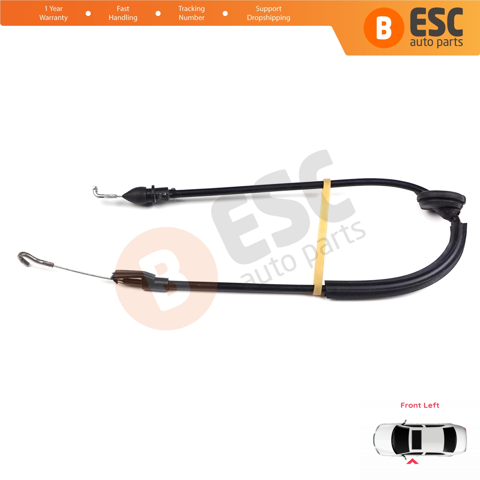 Inner Door Release Latch Bowden Cable Front Left 53 cm For VW Caddy 2K Touran 1T