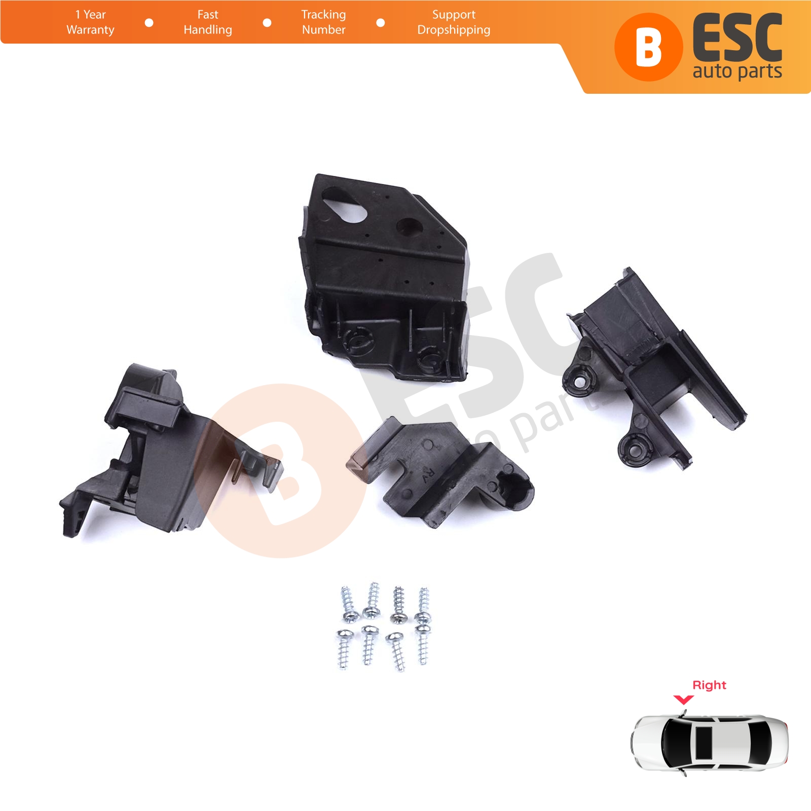 Headlight Holder Mount Bracket Set Right for Peugeot Rifter Partner K9 2018-On