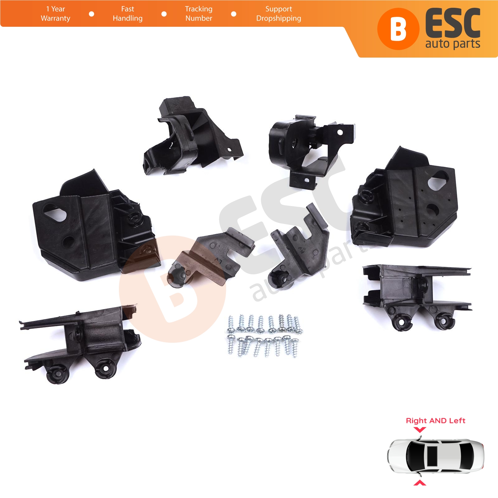 Headlight Holder Bracket Set Left Right for Peugeot Rifter Partner K9 2018-On