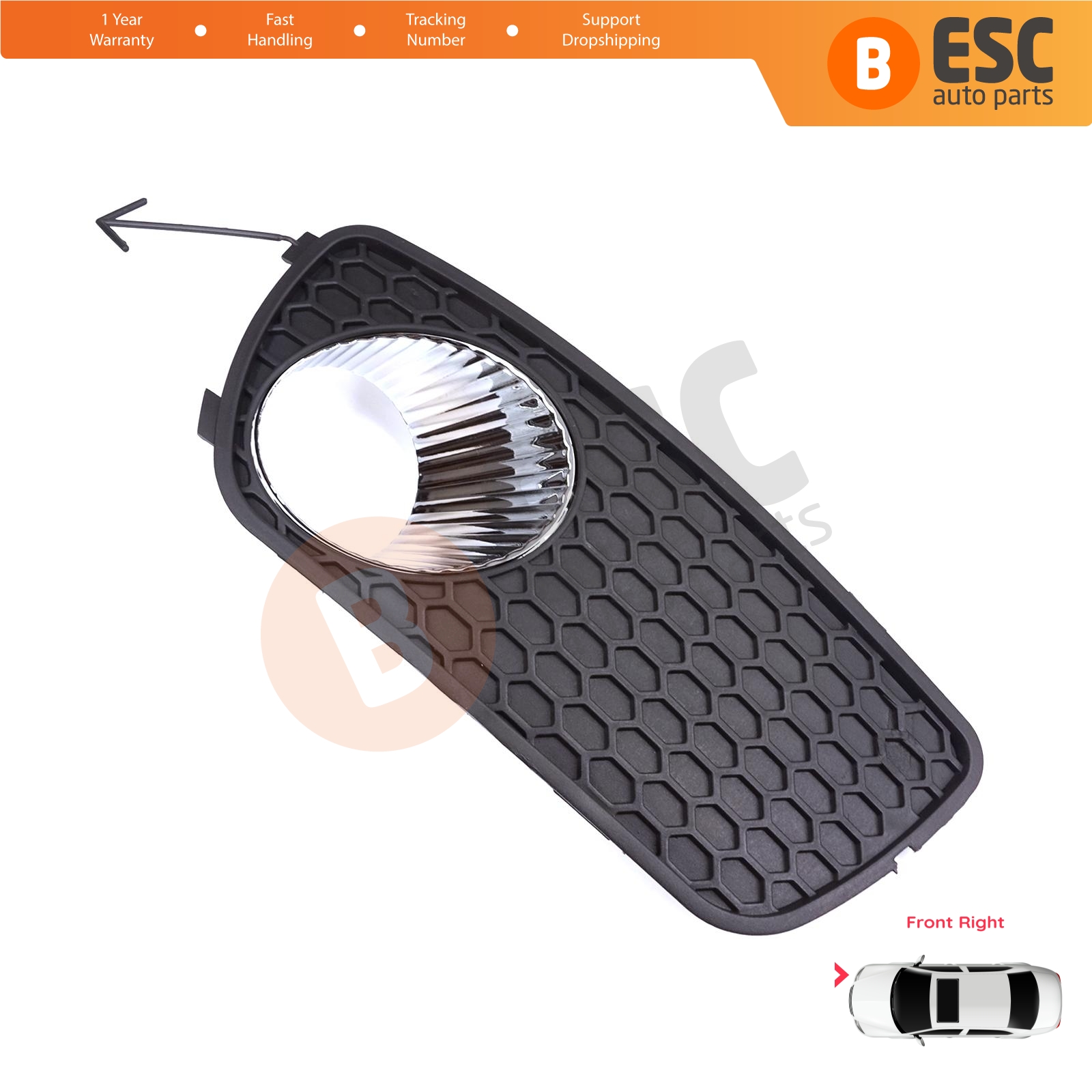 Front Fog Light Frame Housing Right for Fiat Palio Siena MK1 178 2007-2016 Albea