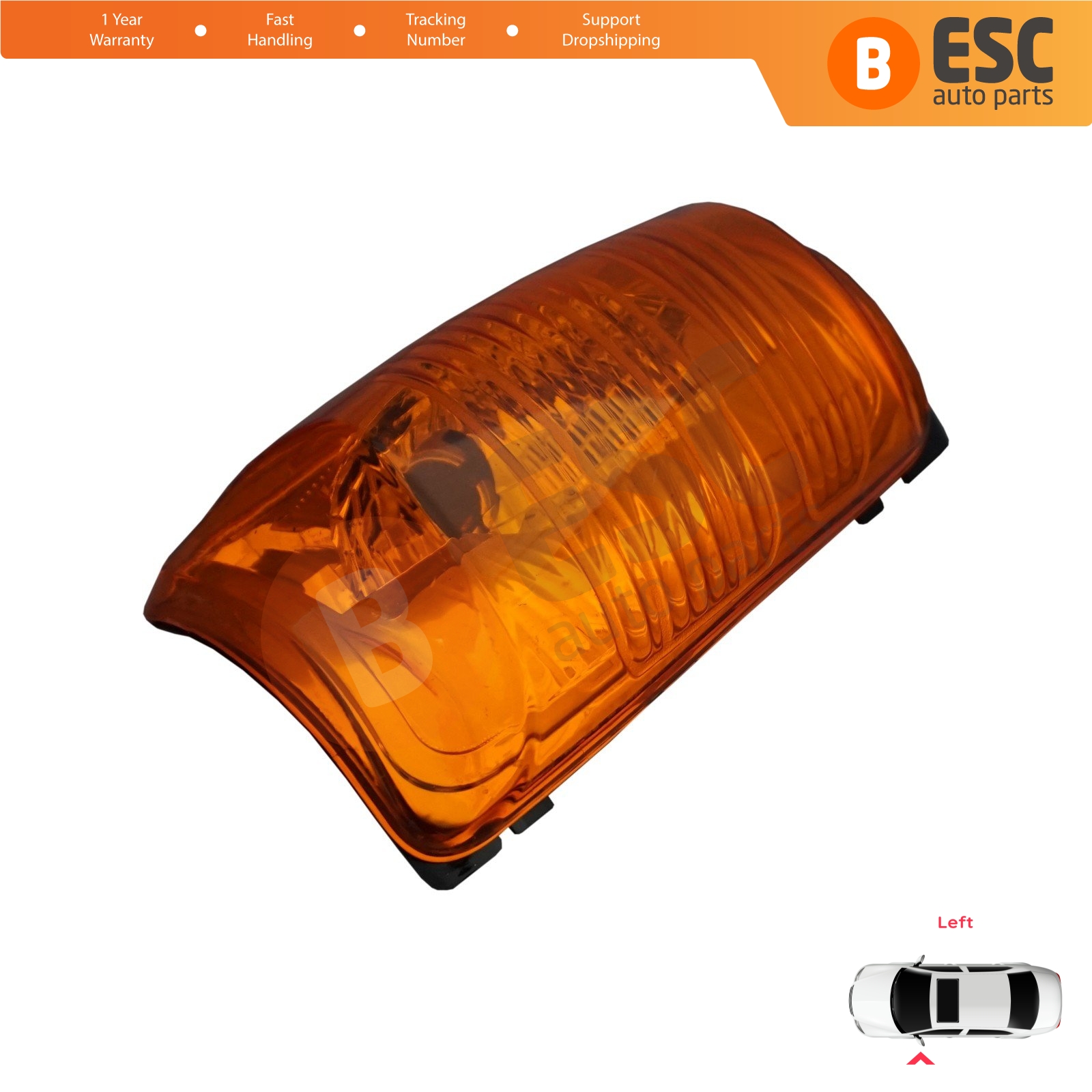 Left Side Mirror Amber Indicator Signal Lamp Lens for Ford Transit 8 V363 2013-