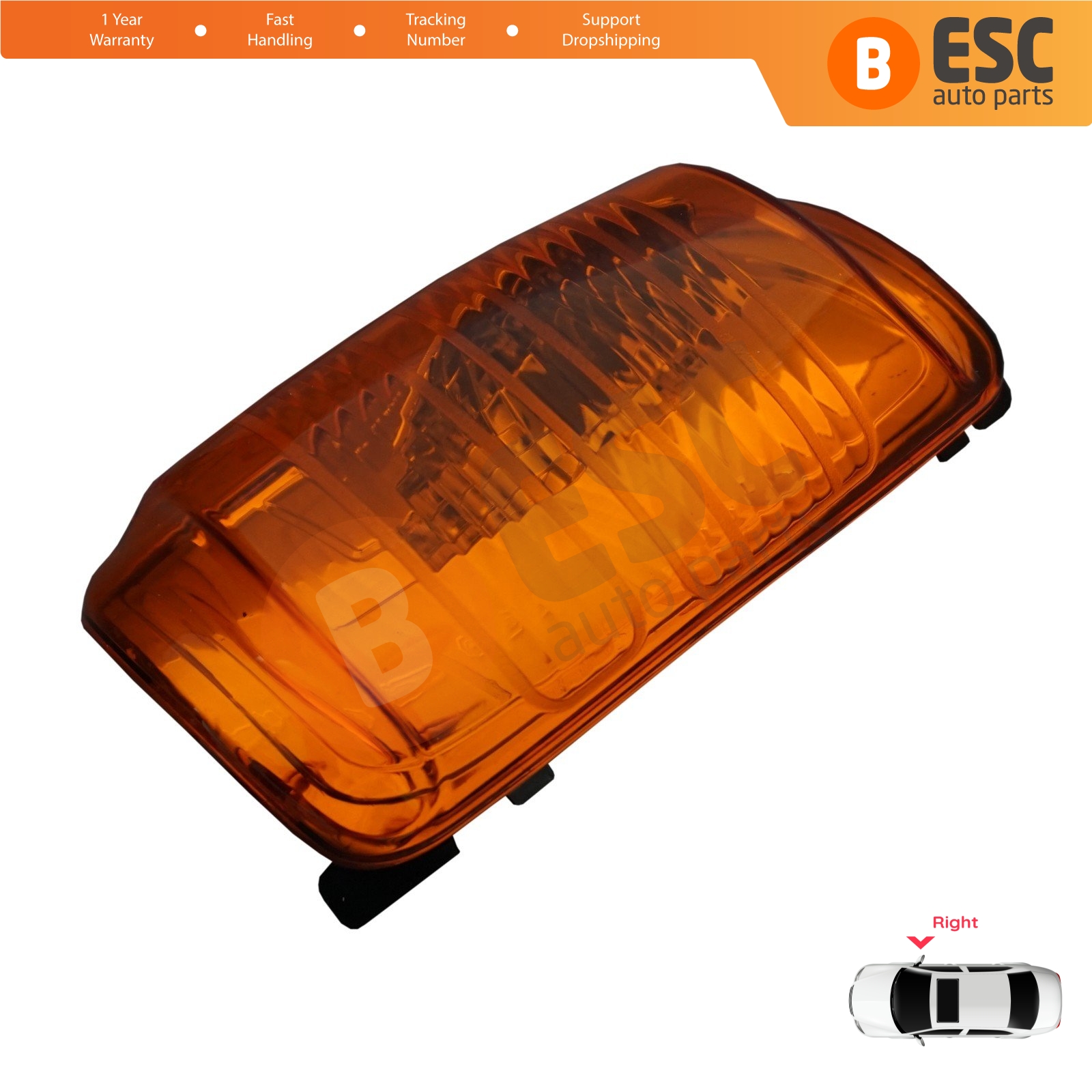Right Side Mirror Amber Signal Indicator Lamp Lens for Ford Transit MK8 T18 V363