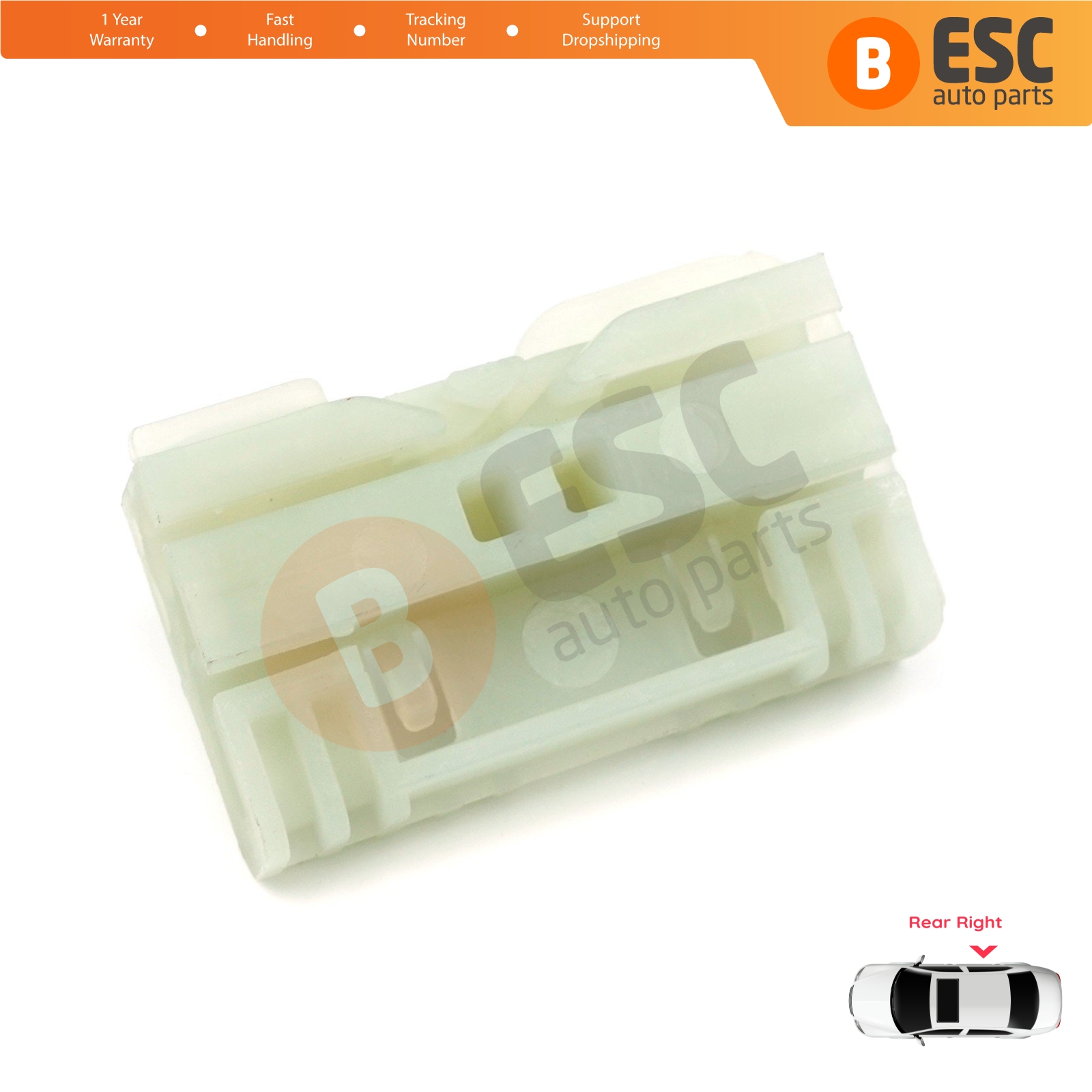 Window Regulator Clips Rear Right for Renault Clio 3 BR CR KR SR 2005-14 5-Door