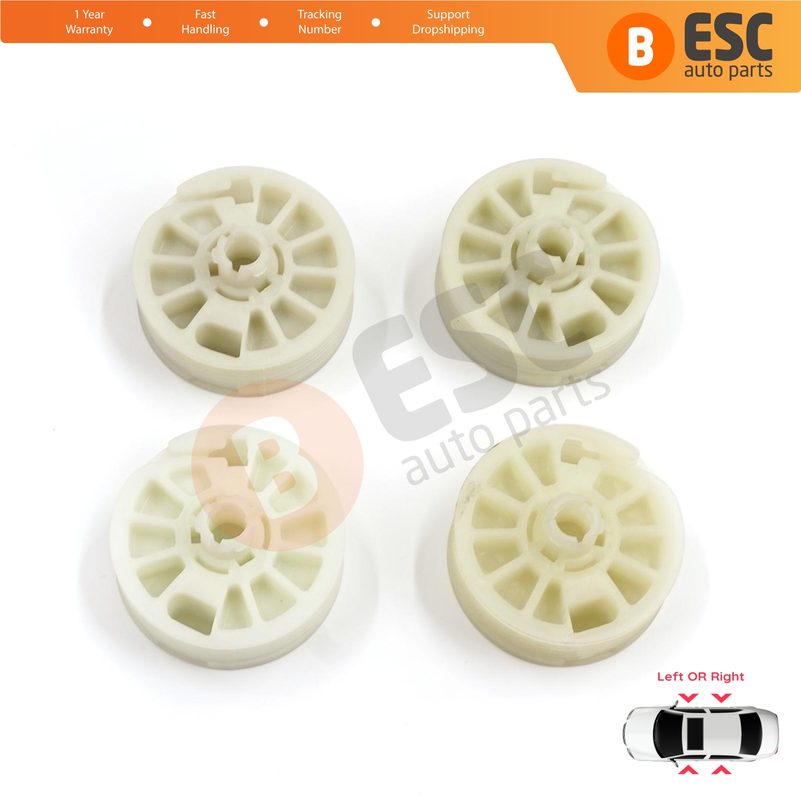 4X Window Regulator Drum Sprocket Spool for Hyundai Kia Optima JF Sportage 4 QL