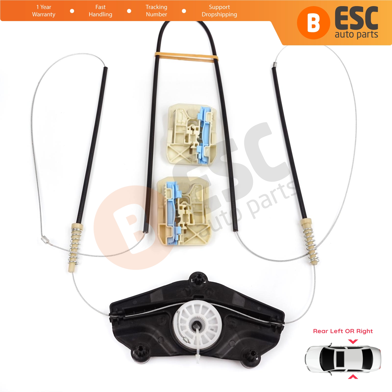 Power Window Regulator Kit Rear for Audi A8 S8 A8L Quattro MK3 D4 4H 2010-2017