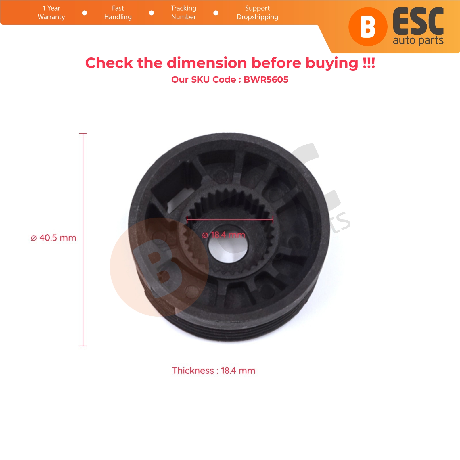 Window Regulator Repair Cable Roll Gear Left for Citroen C-Elysee Peugeot 301