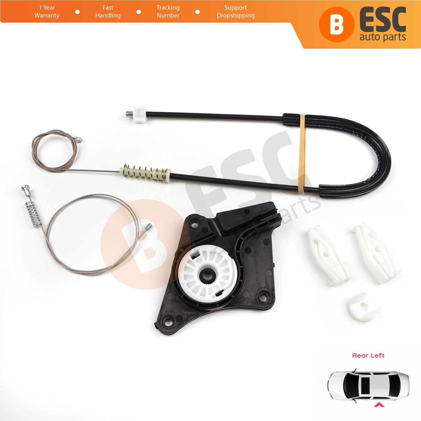 Window Regulator Repair Kit Rear Left Door for VW New Beetle Cabriolet 2003-2010