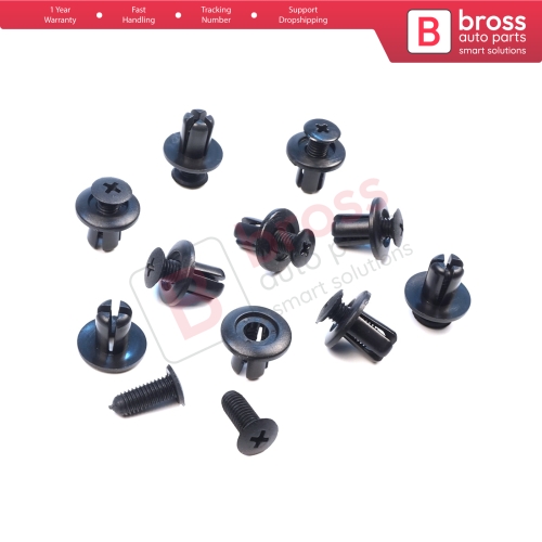 10 Pieces Bumper Push type Retainer Black for Hyundai 86590 28000 KIA 0G03250037A Mazda B092 51 833 Ford MB 455 56143