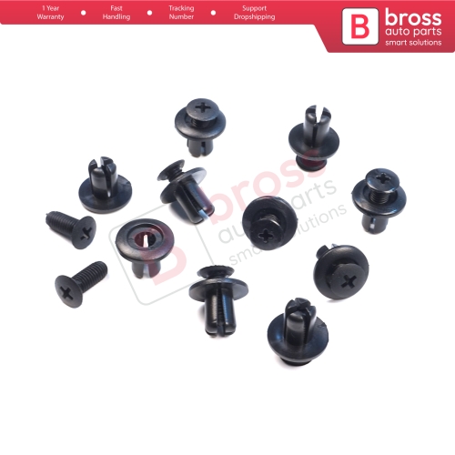 10 Pieces Bumper Push type Retainer Black for Hyundai 86590 28000 KIA 0G03250037A Mazda B092 51 833 Ford MB 455 56143