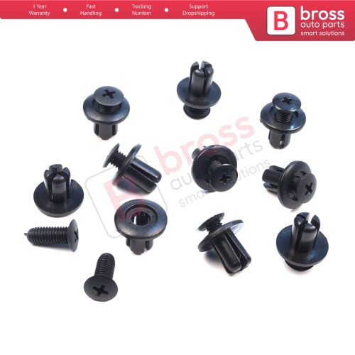 10 Pieces Bumper Push type Retainer Black for Hyundai 86590 28000 KIA 0G03250037A Mazda B092 51 833 Ford MB 455 56143