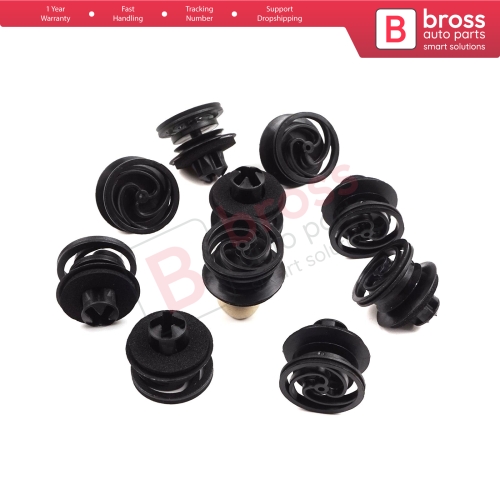 10 Pieces Door Trim Panel Retainer Black for VW 3B0868243