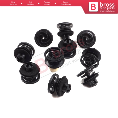 10 Pieces Door Trim Panel Retainer Black for VW 3B0868243