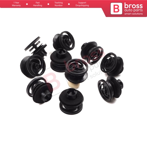 10 Pieces Door Trim Panel Retainer Black for VW 3B0868243
