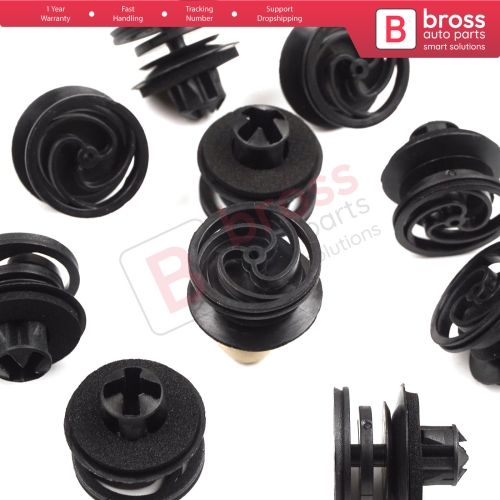 10 Pieces Door Trim Panel Retainer Black for VW 3B0868243