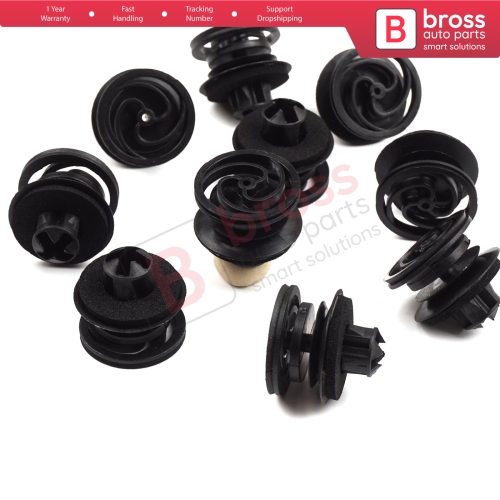 10 Pieces Door Trim Panel Retainer Black for VW 3B0868243
