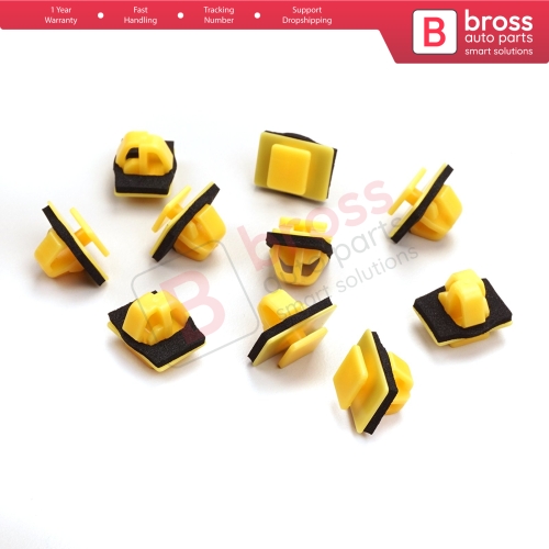 10 Pieces Body Side Moulding Clip with Sealer Yellow for Hyundai 87758 35000