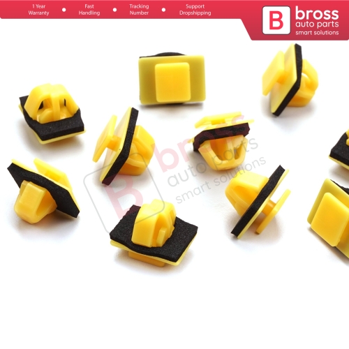 10 Pieces Body Side Moulding Clip with Sealer Yellow for Hyundai 87758 35000