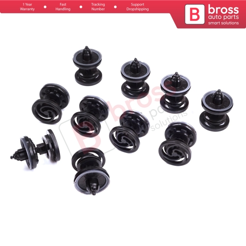 10 Pieces Door Panel Retainer Black for VW Audi 7L6868243