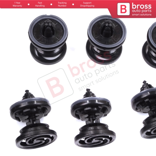 10 Pieces Door Panel Retainer Black for VW Audi 7L6868243