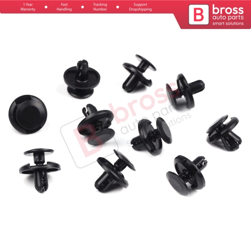 10 Pieces Fender Splash shield Push Type Retainer Black for Fiat 71741883 Suzuki 09409 07332 000 Toyota 90467 09164