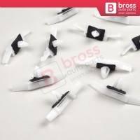 10 Pieces Drip Rail Moulding Clip White for Honda Acura 91528 SR4 003