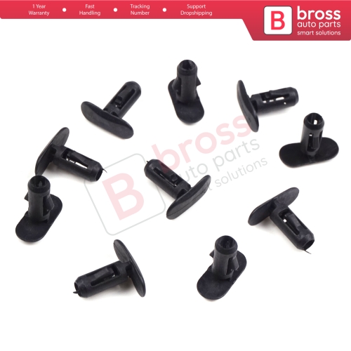 10 Pieces Retaining Clip Black for Renault 82176228