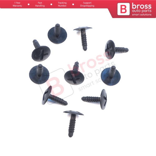 10 Pieces Headlight Screw in Retainer Black for VW 7H0915450