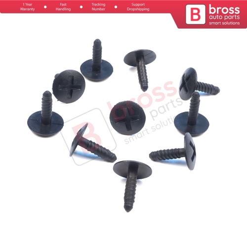 10 Pieces Headlight Screw in Retainer Black for VW 7H0915450