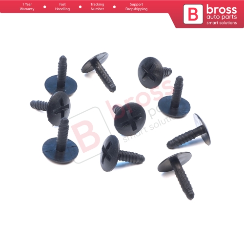 10 Pieces Headlight Screw in Retainer Black for VW 7H0915450