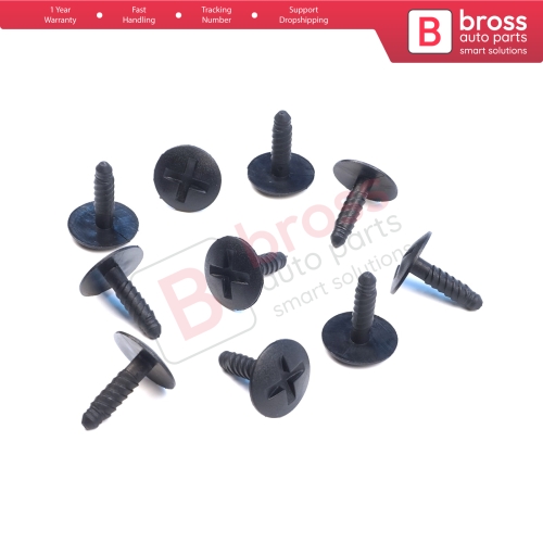 10 Pieces Headlight Screw in Retainer Black for VW 7H0915450