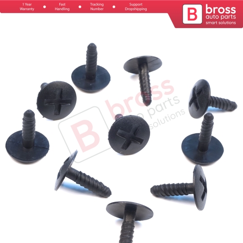 10 Pieces Headlight Screw in Retainer Black for VW 7H0915450