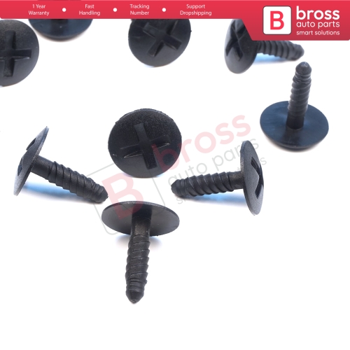10 Pieces Headlight Screw in Retainer Black for VW 7H0915450