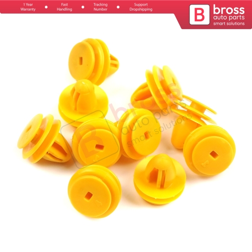 10 Pieces Fastener Trim Rivet Car Body Push Type Retainer Clips Yellow for Chevrolet GM Kia Hyundai