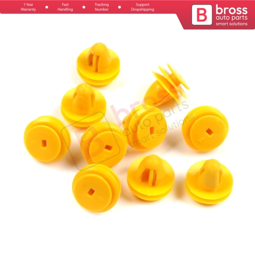 10 Pieces Fastener Trim Rivet Car Body Push Type Retainer Clips Yellow for Chevrolet GM Kia Hyundai