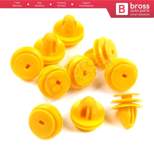 10 Pieces Fastener Trim Rivet Car Body Push Type Retainer Clips Yellow for Chevrolet GM Kia Hyundai