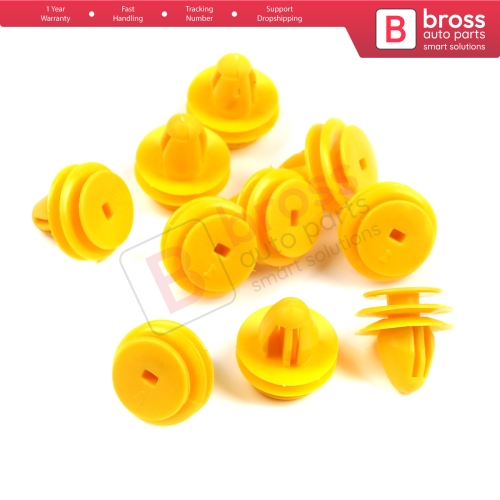 10 Pieces Fastener Trim Rivet Car Body Push Type Retainer Clips Yellow for Chevrolet GM Kia Hyundai