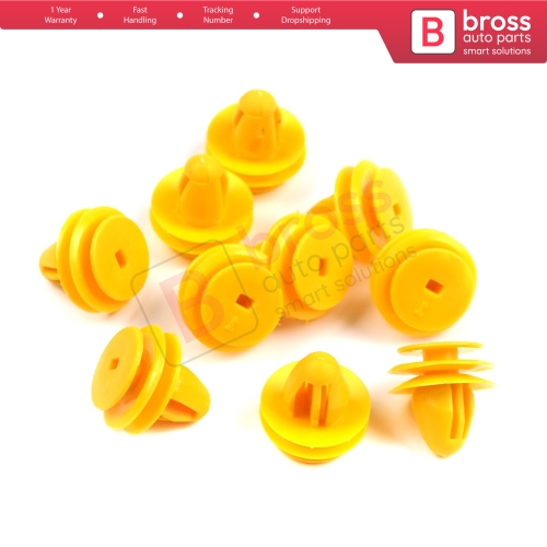 10 Pieces Fastener Trim Rivet Car Body Push Type Retainer Clips Yellow for Chevrolet GM Kia Hyundai