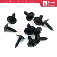 10 Pieces Round Head Cross Tapping Screw Car Metal Fasteners Head Diaöeter 13 mm Fits 4.8 mm Hole Stem Lenght 16 mm Total Lenght 20 mm