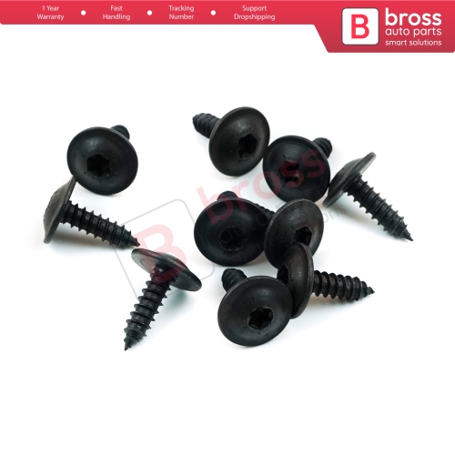 10 Pieces Round Head Cross Tapping Screw Car Metal Fasteners Head Diaöeter 13 mm Fits 4.8 mm Hole Stem Lenght 16 mm Total Lenght 20 mm