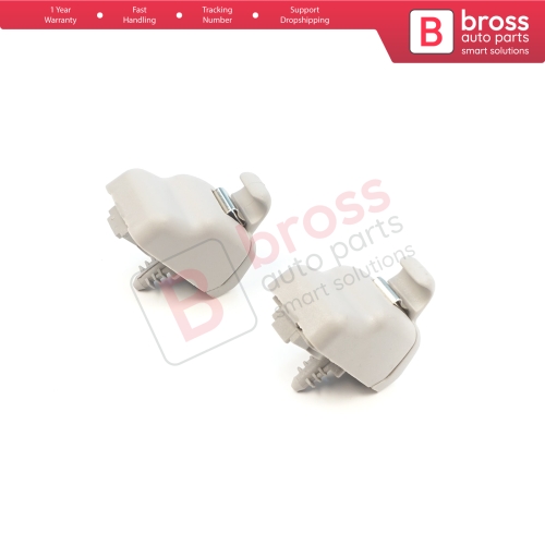 2 Pieces Sun Visor Holder Clips Hook Retainer Light Gray 735633192 For Fiat Tipo 356 Egea 2015-On