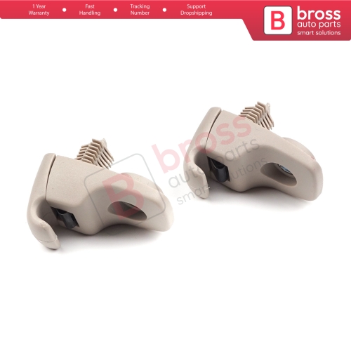 2 Pieces Sun Visor Holder Clips Hook Retainer Beige 735566854 For Fiat Ducato 250 Peugeot Boxer Citroen Jumper 2006-On