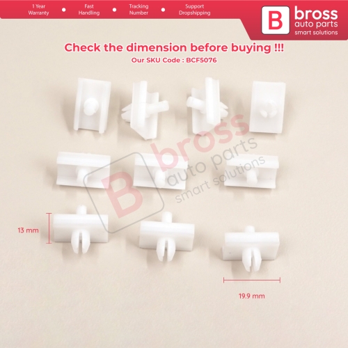 10 Pieces Door Body Trim Moulding Clamp Clips for BMW 5 Series E34 Alpina B10 1987-1995 4/5 Door 51131946258