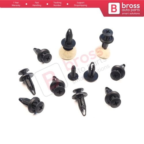 10 Pieces Push-Type Retainer Fastener Fixing Clips for Ford Focus Mondeo Transit Ka Connect Custom W703243-S300 1060989 