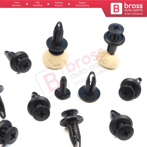 10 Pieces Push-Type Retainer Fastener Fixing Clips for Ford Focus Mondeo Transit Ka Connect Custom W703243-S300 1060989 
