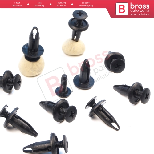 10 Pieces Push-Type Retainer Fastener Fixing Clips for Ford Focus Mondeo Transit Ka Connect Custom W703243-S300 1060989 